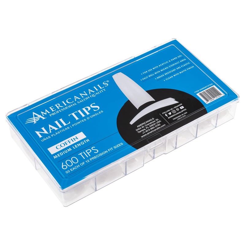 Americanails Nail Tips - Coffin 600ct
