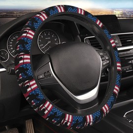 Subily Lineman American Flag Universal Steering Wheel Covers, Cute Car Accessories for Women Girls Car Truck