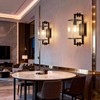 ZUIMEITIANS Modern Black Glass Wall Sconce with Super Clear Tempered