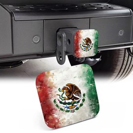 NITAHHHY 2" Trailer Hitch Cover,Vintage Mexico Flag Rubber Towing Hitch Tube Cover Hitch for Men Women, Sturdy Receivers Plug Accessories for Pickups Trucks Cars