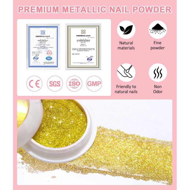4 in 1 Upgrade 3D Gel Nail Gold Chrome Nail