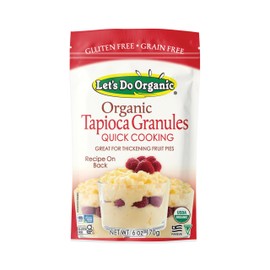 Let's Do Organic Tapioca Granules - Instant Tapioca, Tapioca Flour for Baking, Tapioca Starch Flour, Organic Tapioca Pudding Mix - 6 Oz (Pack of 6)