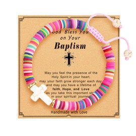 Nebubag Cross Bracelet for girls,Baptism gifts for teen girls,girl bracelets for Daughter Sister Girlfriend Grandma Wife (Baptism)