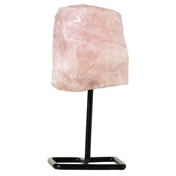 Beverly Oaks - vidrio de cuarzo rosa para decoración del hogar, cristales de curación en soporte de metal, piedras curativas para el amor