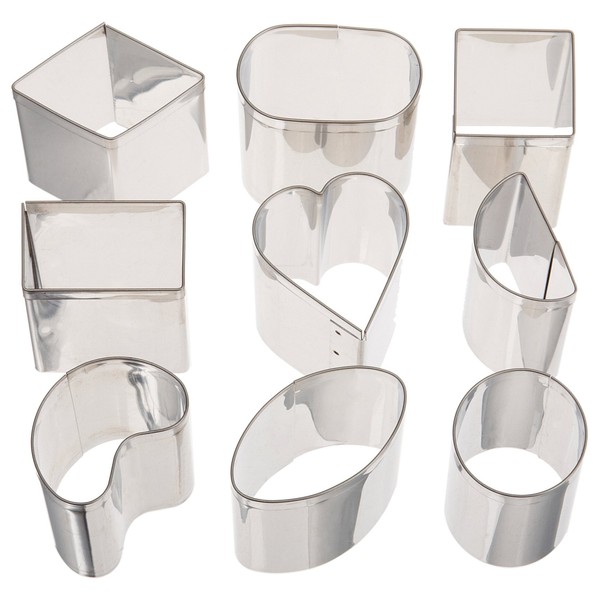 Ateco 9 pc Petit Four Stainless Steel Cutter Set