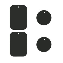 DSTELIN Universal Metal Plate 4 Pack for Magnetic Phone Car Mount Holder Cradle, Compatible with All Magnetic Mounts- 2 Rectangle and 2 Round, Black