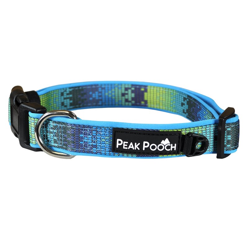 Designer Adjustable Dog and Puppy Collar, Blue Zen, Large