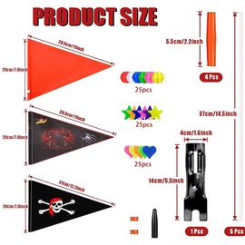 YUZHEDM Pack of 3 Reflective Bicycle Flag Bicycle Safety Flags Waterproof Pennant Reflective Bicycle Flag + Colourful Bicycle Spoke Beads Decorations High Visibility Outdoor Cycling