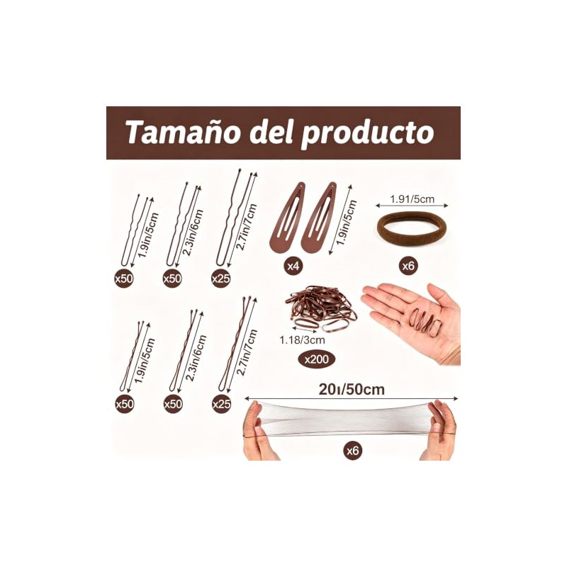 Kit de Pinzas para Cabello, 466 Piezas con Pasadores y