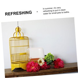 BUGUUYO Parrot Shower Tub Durable Bath Basin for Budgies Cockatiels and Birds Reduces Stress Increases Activity Materials Includes Water Injector