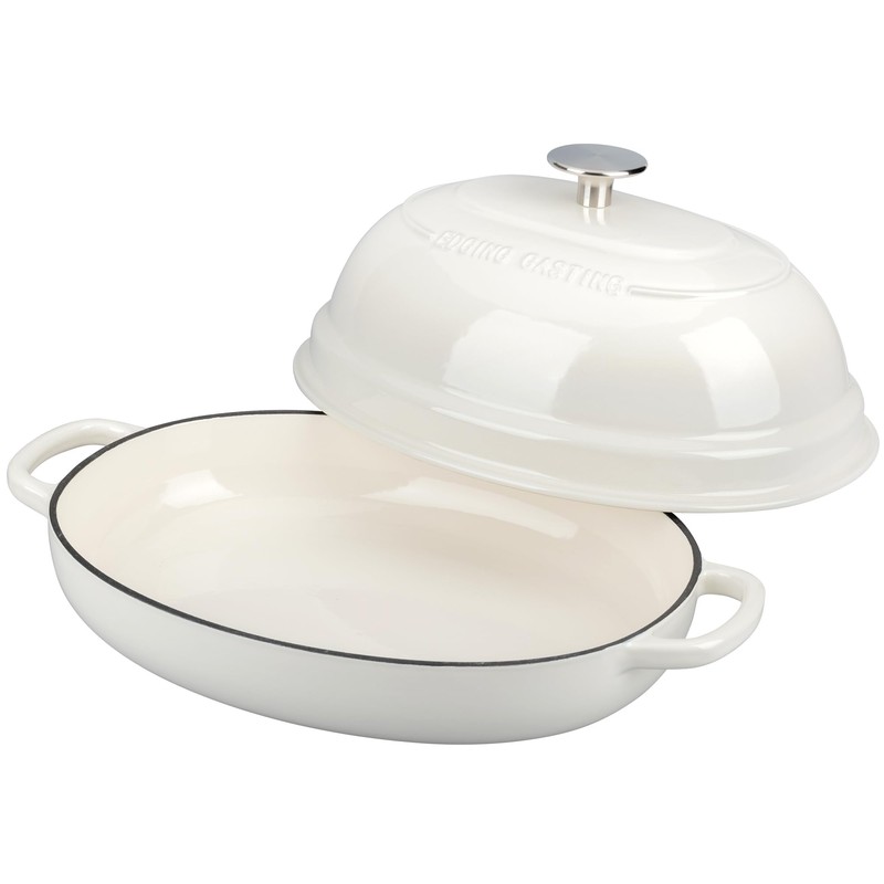 EDGING CASTING Enameled Oval Cast Iron Dutch Oven Pot with
