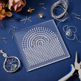 UNICRAFTALE About Wire Bending Jig Wire Elements 10x10cm Square Acrylic Thread Winding Boards Floss Organizer with Metal pegs for Jewelry Making Tools and Wire Wrapping Supplies