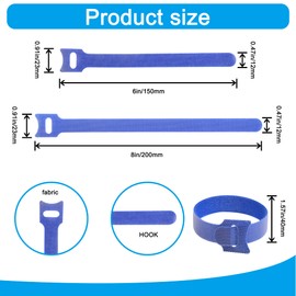 VENGABY Pack of 160 Velcro Cable Ties, Velcro Cable Ties, Velcro Ties, Reusable Velcro Cable Ties 150 mm/200 mm, Cable Velcro Cable Ties for Home Office