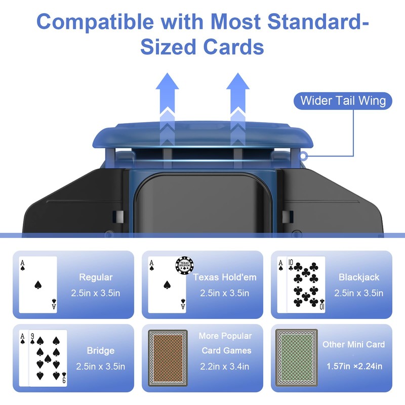BEE&FLOWER Card Shuffler 2600mAh Rechargeable Auto-Stop Automatic Card Shuffler Low