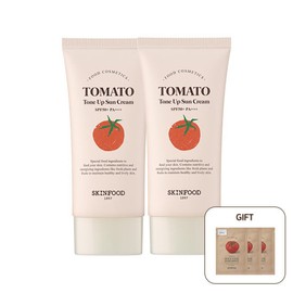 Skin Food 스킨푸드 토마토 톤 업 선크림 50ml  2개+증정 수비드 토마토 마스크 3매 Skinfood Tomato Tone Up Sunscreen 50ml 2 pcs + Bonus Sous Vide Tomato Mask 3 sheets