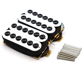 High Output Invader-Style Guitar Humbucker Pickups Ceramic Magnet for Electric Guitar Neck & Bridge Set (White)