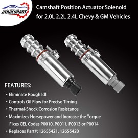 VVT Intake & Exhaust Camshaft Position Actuator Solenoid Valve Kit | Compatible with Chevy HHR Malibu Cobalt GMC Buick Pontiac Saab Saturn 2.0L 2.2L 2.4L | Replace OEM# 12655420, 12655421