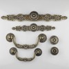 MuDuJia 6-Pack Knobs Handles with Plate Antique Bronze Cabinet pulls,