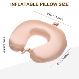 PATIKIL Silk Travel Pillow for Airplane, 22 Momme Real Silk Cover Memory Travel Neck Pillow Sleeping Anti Wrinkle Pillow Head Neck Support, Pale Pink