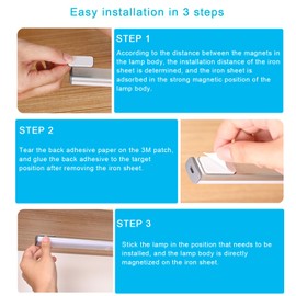 Shuwea Under Cabinet Lights Magnetic stickys, 4Pack Replacement Magnetic Strips with Adhesive Backing for Under Cabinet Lightings Arch(no Magnetic)