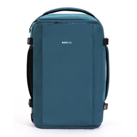ECOHUB for Ryanair Cabin Bags 40x20x25, 20L Underseat Carry on Backpack with 14” Laptop Compartment, Water-Resistant Travel Hand Luggage Bag, Recycled Rucksack with Anti-Theft Pocket, Blue Green