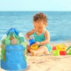 AYNKH Foldable Beach Toy Bag, Mesh Beach Bag with Adjustable