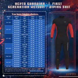 Hevto Wetsuits Men 3mm Neoprene Full Scuba Diving Suits Surfing Swimming Long Sleeve Keep Warm Back Zip for Water Sports (G-Men Red, 3XL)