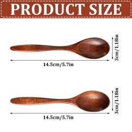 Honiglöffel Holz, 6 Stück Handgefertigter Holzlöffel Klein Natürliches Nanmu Suppenlöffel Mischen Rühren Kochen, Servierlöffel Silikon Kochlöffel Silikon Löffel Silikon für Kochen Backen RüHren