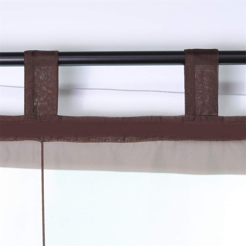 ESLIR Roman Blind with Tabs, Kitchen Curtains, Transparent Tab-Top Blind