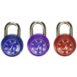 Master Lock 1530T Combination Padlock, Bright Metallic, Each Pack Contains 2 Locks, Colors May Vary, Pack of 4