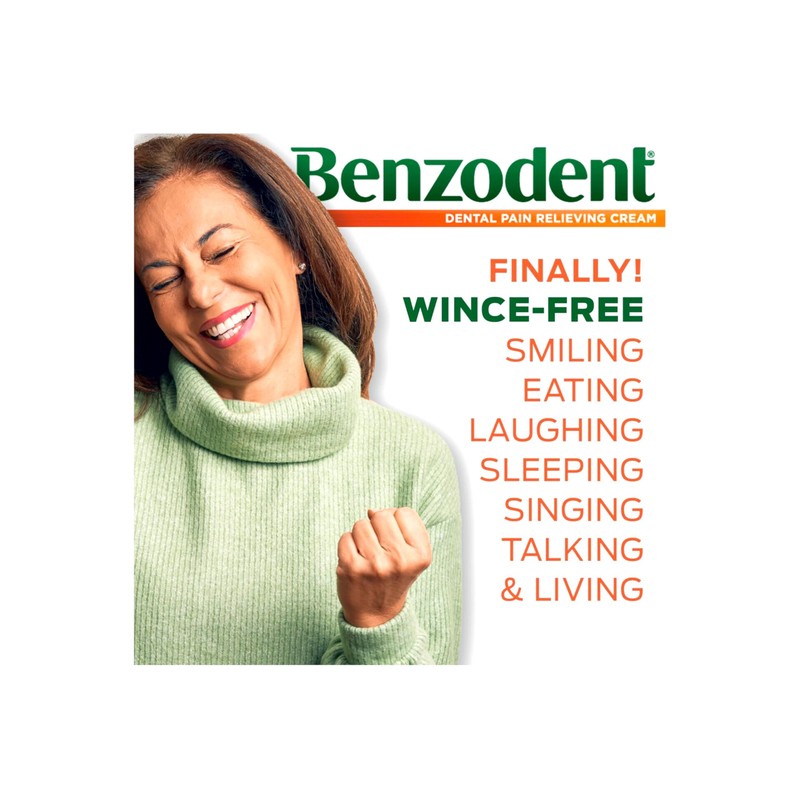 Benzodent Dental Pain Relieving Cream, 1 Ounce - Pack of