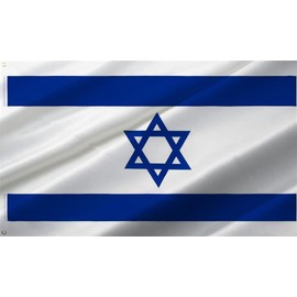 ANCONINE Israel Flag 4x6 FT,Israeli National Flags with 2 Brass Grommets,Sturdy Double Stitched and Premium Polyester. (4x6)