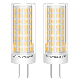 Megereet GY6.35 LED Bulb G6.35 7W AC 110V-130V (Cannot be Used at Low Voltage 12V) G6.35 Bi-Pin Base Warm White 3000K Dimmable 65W Halogen Bulbs Equivalent, 2-Pack
