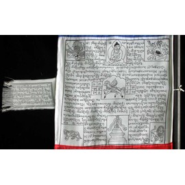 BUDDHAFIGUREN/Billy Held Buddhist Prayer Flags - Prayer Standard 2 m - 5 Sheets High, Width 40 cm, Buddha Decoration