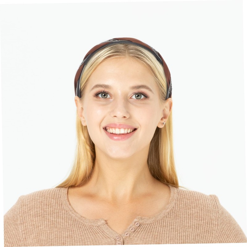 BIUDECO 2pcs Knotted Rhinestone Embellished Headbands Non Slip Beaded Hair