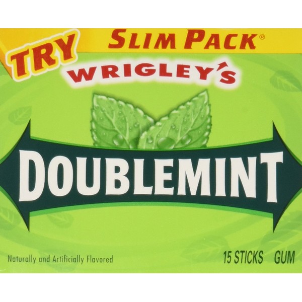 Wrigley - Doublemint, Slim, 15 stick pack, 10 count