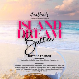 JerrBear’s Custom Body Dusting Powder - Scented - Gentle - Fine Powder Talc-Free Fragrance Moisture Cosmetic Skin Care:_Island Dream Butter