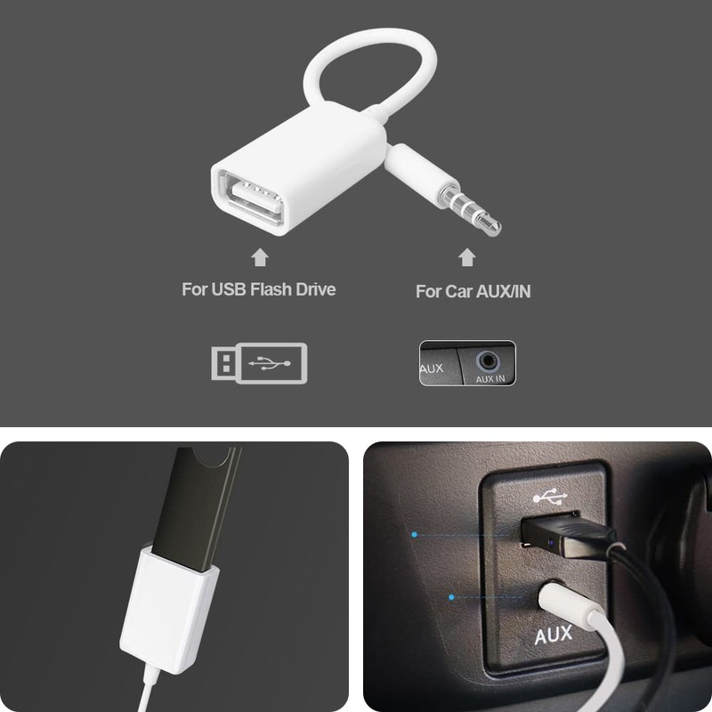 Oxsubor AUX to USB Adapter, 3.5mm Male Audio Jack to
