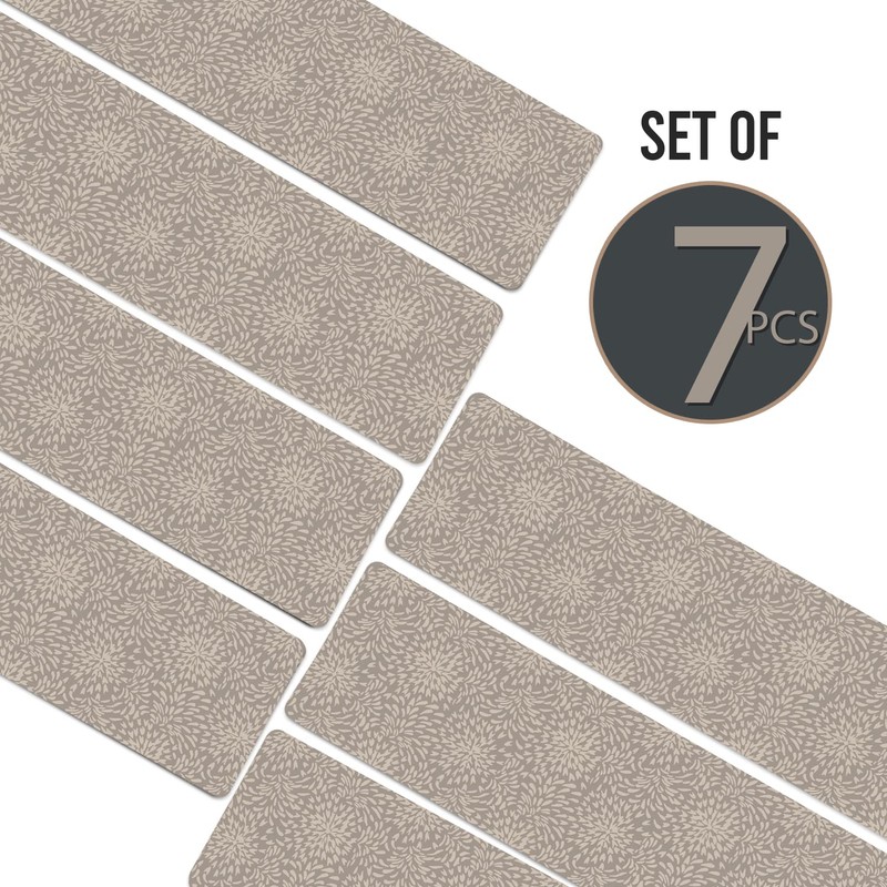 Set of 7 Stair Treads Ultra-Thin with Non Slip Rubber