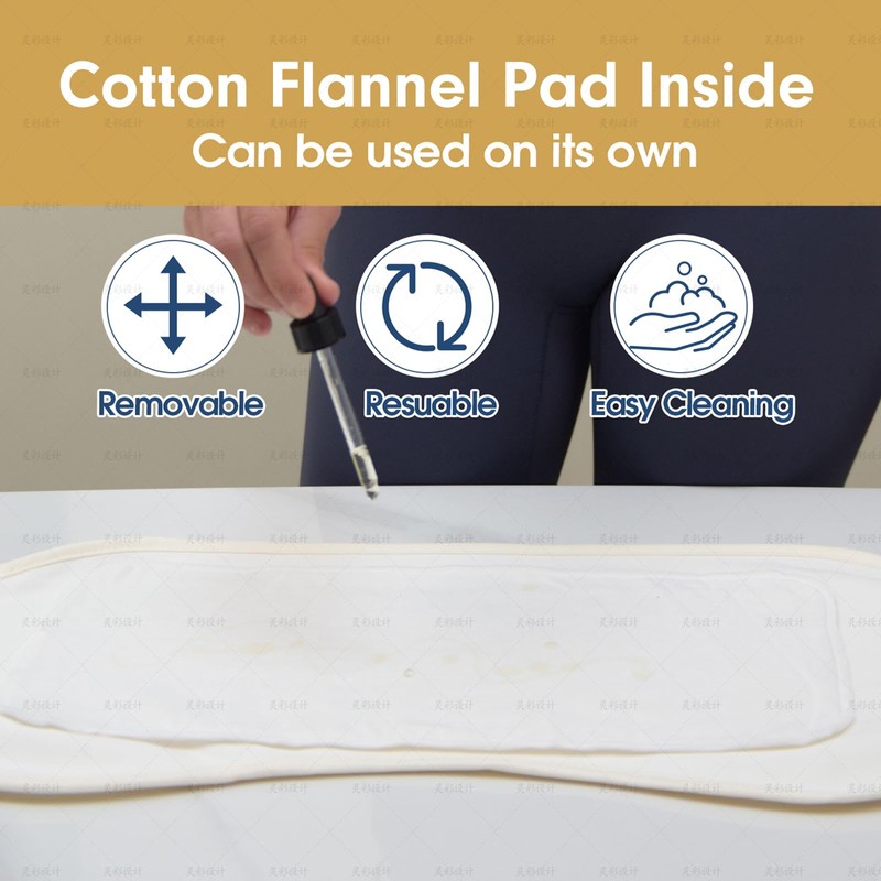 Castor Oil Pack Wrap, Comfort Fit, Cotton Flannel Pad, Reusable