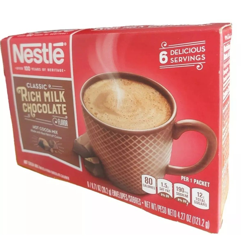 NESTLE CLASSIC RICH MILK CHOCOLATE HOT REAL COCOA MIX BOX