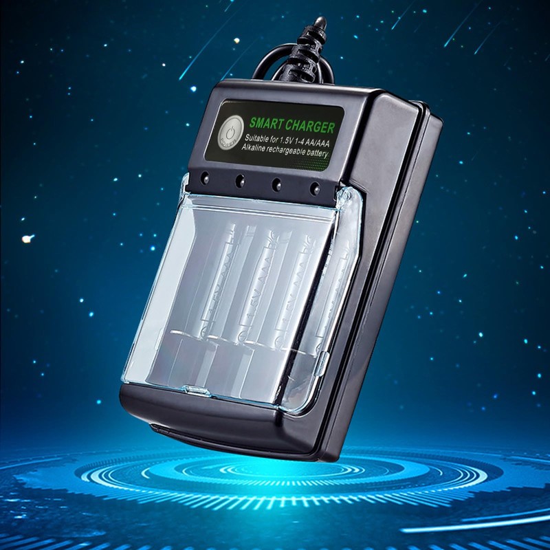 ZUDILYO 1.5V Alkaline Battery Charging Box 4 Slot Sliding Type