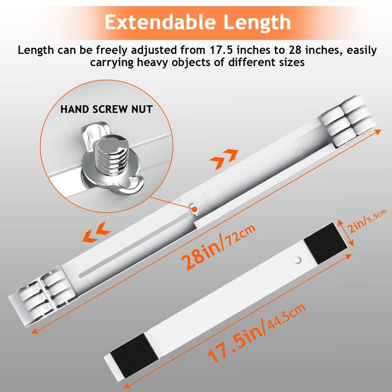 Ronlap Furniture Washing Machine Dolly, Extendable Appliance Rollers Refrigerator Heavy