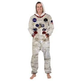 Women Men 3D Print Long Sleeve Jumpsuit Adult Onesie Pajamas Sleepwear(astronaut 029,XL)