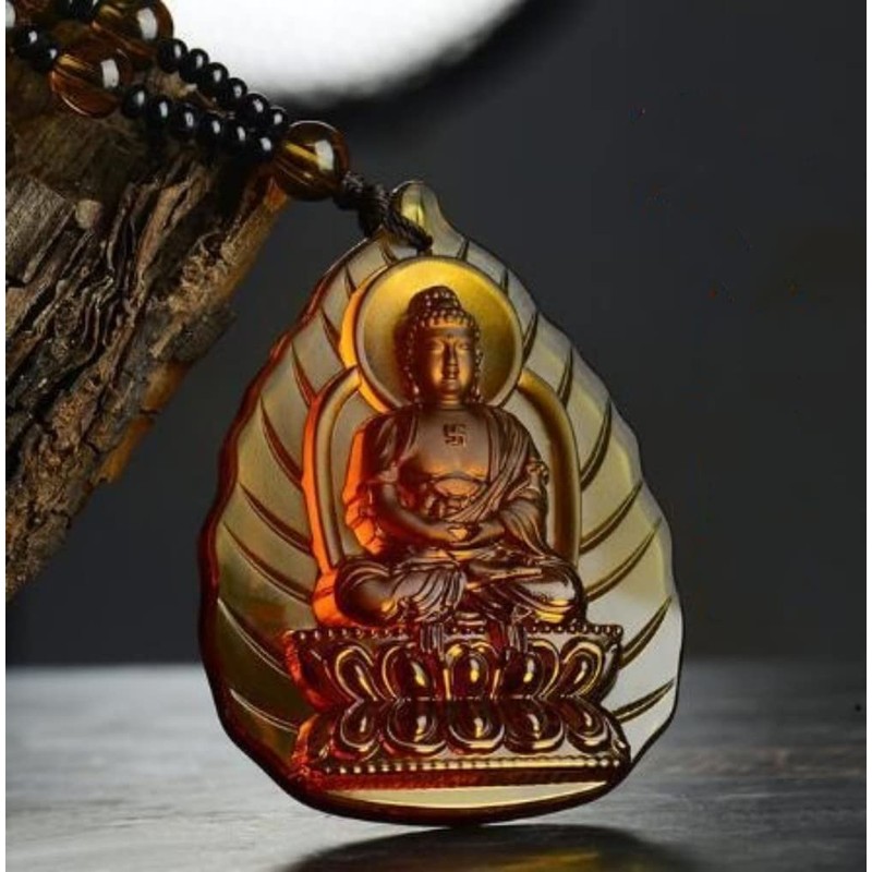 DAXWEV Crystal Orgone Godness Glazed Amulet,White Tara Manjushri Buddha Crystal