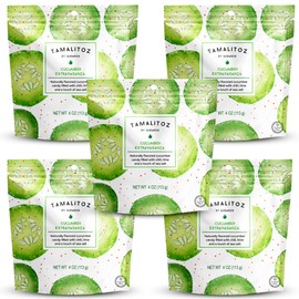 Tamalitoz Cucumber Extravaganza – Spicy Cucumber Mexican Hard Candy Filled with Chile, Lime & Sea Salt Center, Handcrafted Fruit Candy, Gluten-Free, Kosher, No Artificial Colors – 5 Bags (4oz Each)