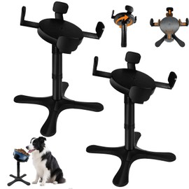 Elevated Dog Bowls Stand, Raised Dog Bowl with 3 Heights & Tilted Feeding Design, Fits 14-24.5cm Bowls, Bowl Stand for Large Breed, Medium & Small Dogs, Cats(2 Pack)