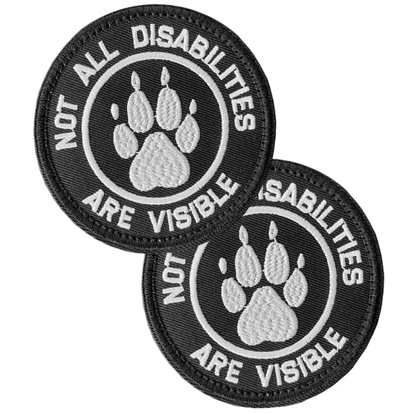 TACVEL 2 Pieces Not All Disabilities are Visible Dog Patches,