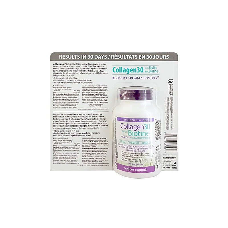 Webber Naturals Webber Naturals Collagen30 With Biotin Tablets, 180 Count