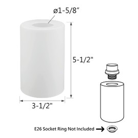 Aspen Creative 23613-03, Frosted Cylinder Glass Shade, 3-1/2" Dia x 5-1/2" H / Center Hole:42mm, Set of 3 , WHITE